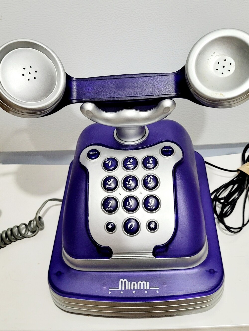 Vintage Purple Miami Phone Retro Desk Telephone Tested Working - Picture 4 of 10